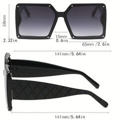 Y2K Square Sunglasses Rivet UV400 Sun Shades for Summer Beach