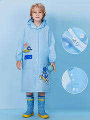 Kids Dinosaur Print Hooded Raincoat