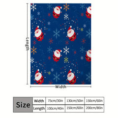 Christmas Santa Snowflake Blanket Soft Lightweight Throw Sofa Bed Couch