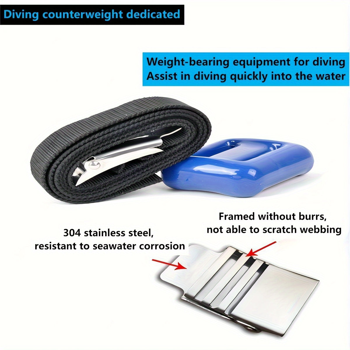 Stainless Steel Diving Weight Belt Quick Release Buckle Nylon Material