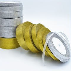 86 M Golden/Silvery Sparkling Ribbon Lace Wedding Decoration DIY Ribbon Bow