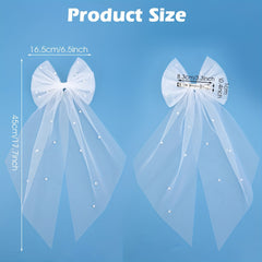 Pearl Embellished Bow Hair Accessory for Weddings