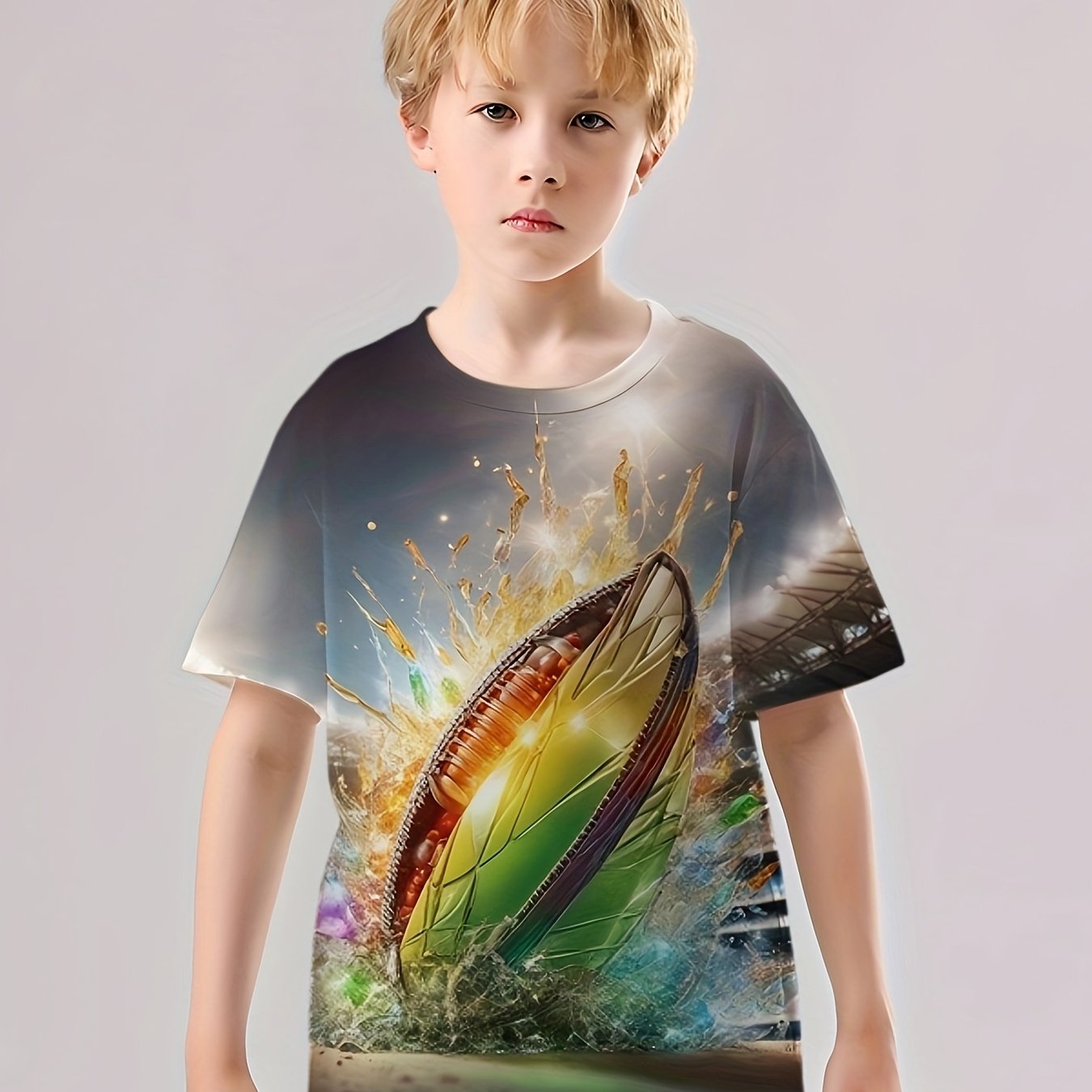 American Football 3D Print T Shirt Tees For Kids Boys Short Sleeve Top