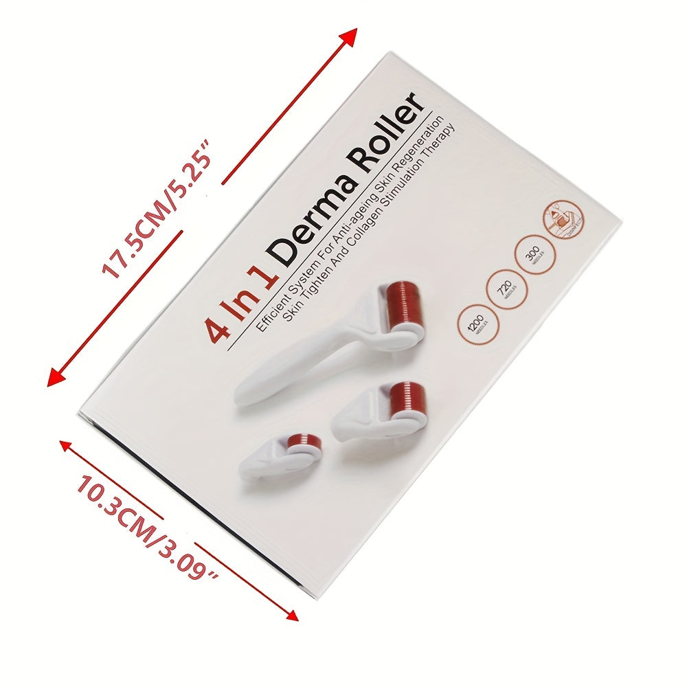 Derma Roller Kit for Face and Body - 3 Heads, Storage Case, Disinfection Tank