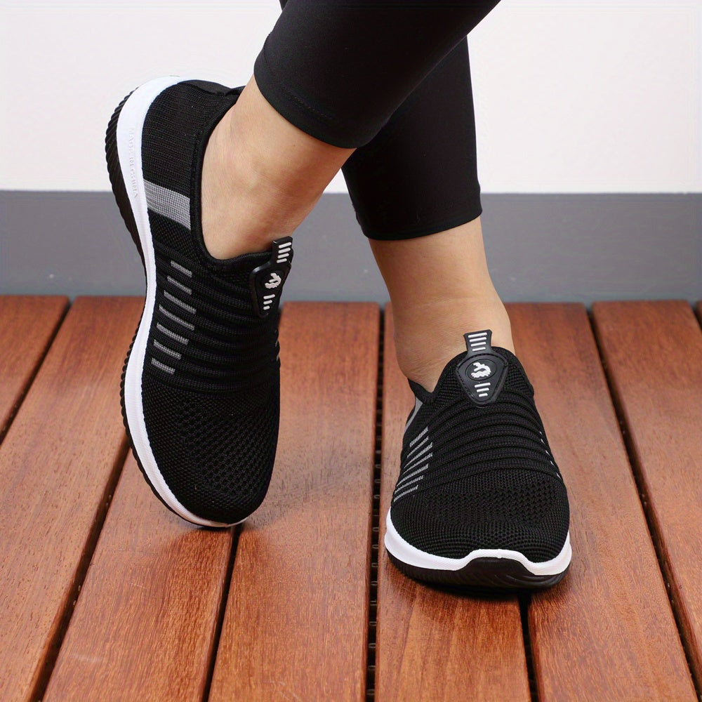 Women's Knit Sock Sneakers Low Top Slip-On Athletic Gym Shoes