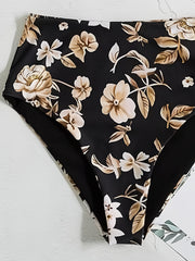 Retro Vintage Tankini Set Floral Print High Waist Swimsuit