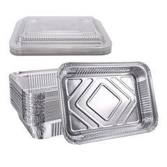 20pcs 23 X 9 Aluminum Pan With Lid Durable Disposable Foil Pans