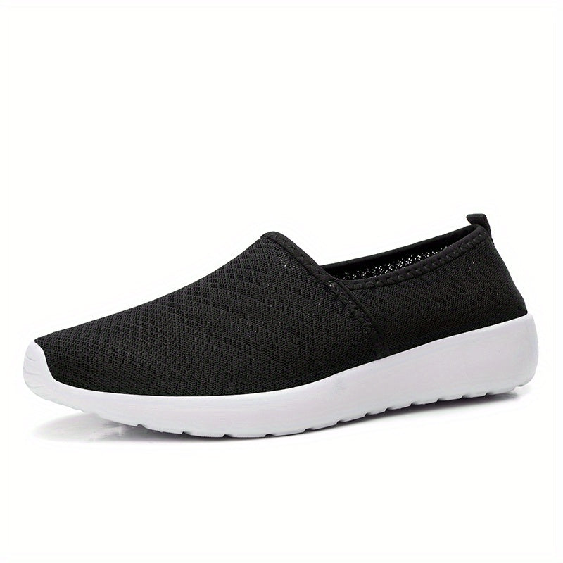 Women's Mesh Flat Shoes Breathable Lightweight Slip On Casual Walking Flats