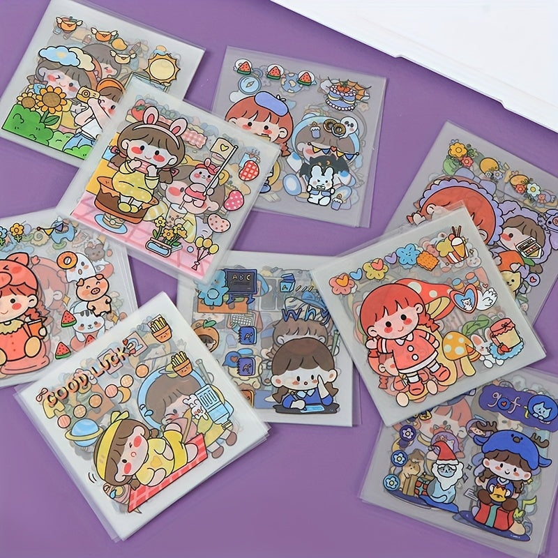 20-40pcs Cartoon Journal Stickers, Water Cup Decorative DIY Sticker Party Decor