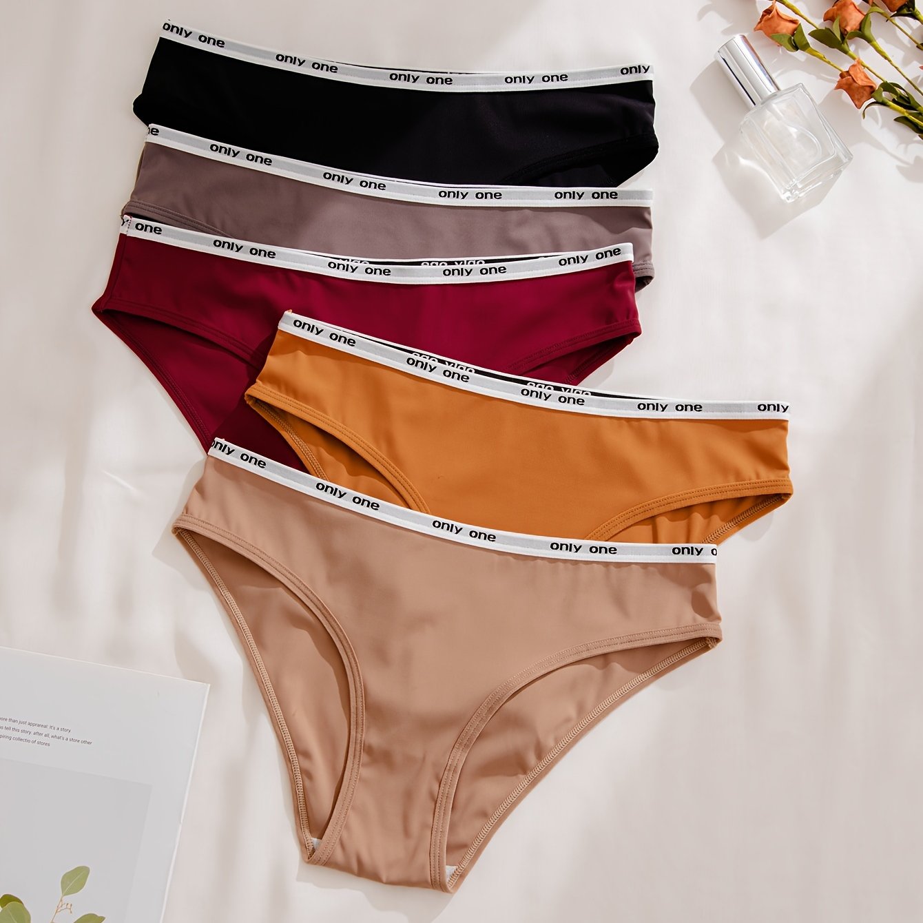 5 Pcs Letter Print Bikini Panties Women's Lingerie & Underwear