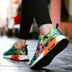 Women's Block Printing Non-slip Running Shoes with Air Cushion
