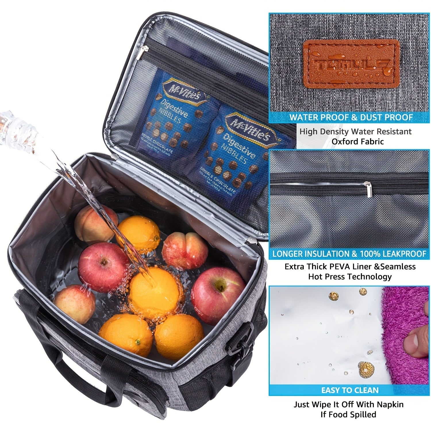 15L Insulated Nylon Bag for Camping and Picnics