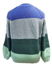 Colorblock Long Sleeve Open Front Cardigan