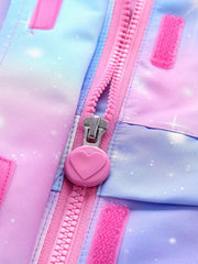 Girls' Warm Fleece Hooded Jacket with Reflective Strip