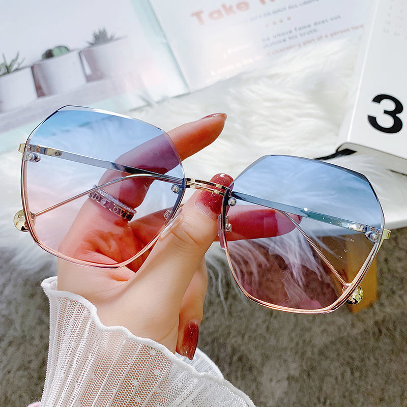 Half Frame Cut Edge Sunglasses UV Protection