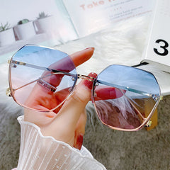 Half Frame Cut Edge Sunglasses UV Protection