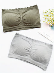 4pcs Strapless Bandeau Bras Soft Stretch Women's Lingerie