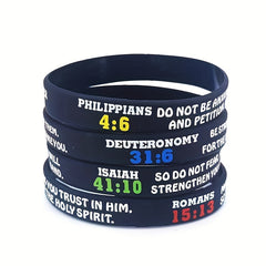 Bible Silicone Bracelet Waterproof Wristband Inspirational Religious Jewelry