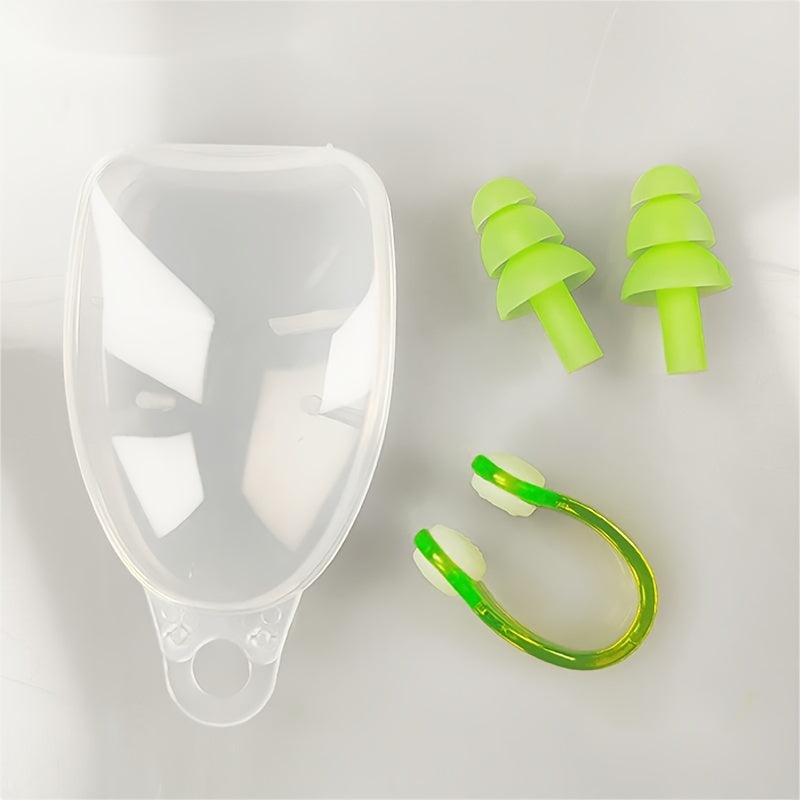 Silicone Earplugs Nose Clips Set for Swimming Diving