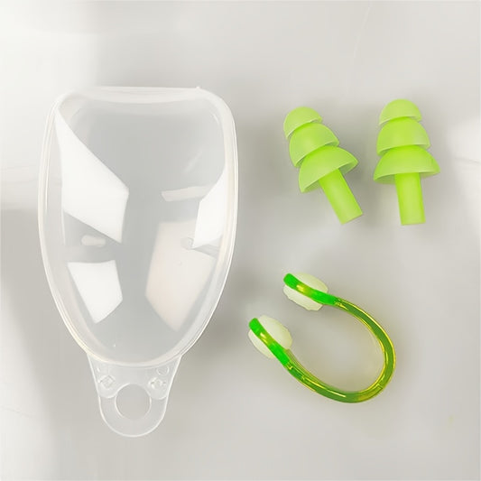 Silicone Earplugs Nose Clips Set for Swimming Diving
