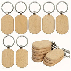 Wooden Tag Keychain Engraving Blank DIY Accessories