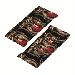 Retro Rock 'n' Roll Graphic Sports Headband Red Vintage Guitar Wings