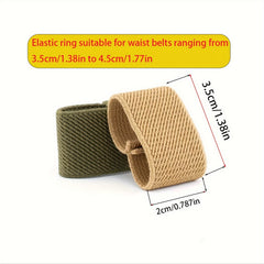 10pcs Men's Tactical Belt Accessories Fixing Rings Elastic Pull Webbing Retainer