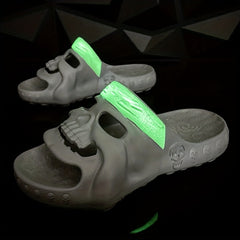 Men's Skull Slides Casual Non Slip Slippers Open Toe Shoes For Indoor Outdoor