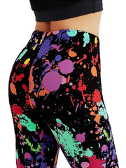 Splash Ink Print Leggings Casual Skinny Workout Leggings Women's Clothing