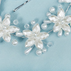 Acrylic Flower & Pearl Hair Clip Bridal Wedding Headwear