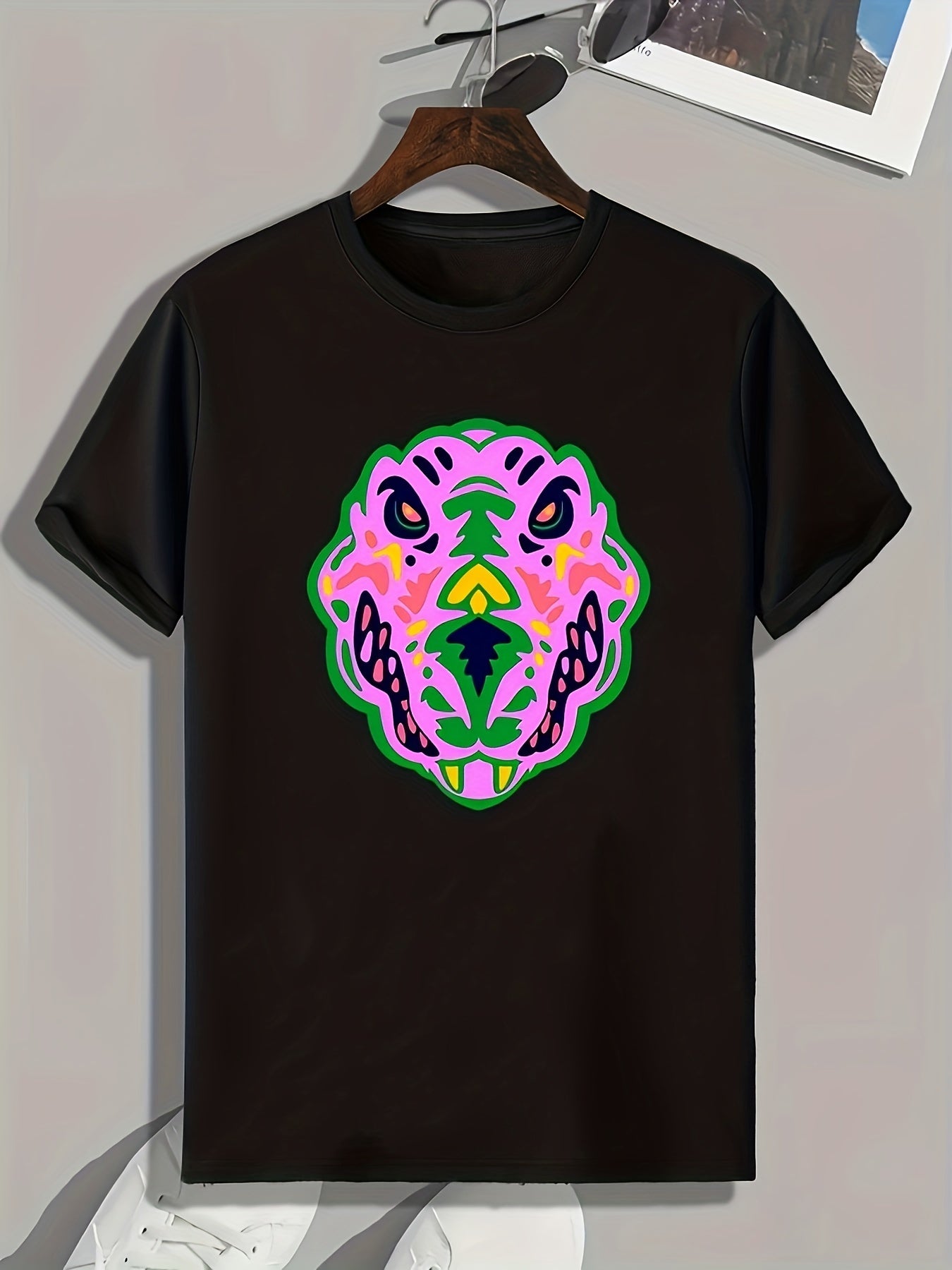 Monster Print Men's Graphic T-shirt for Summer