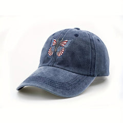 Butterfly Baseball Cap Washed Distressed Dad Hats Patriotic Cap