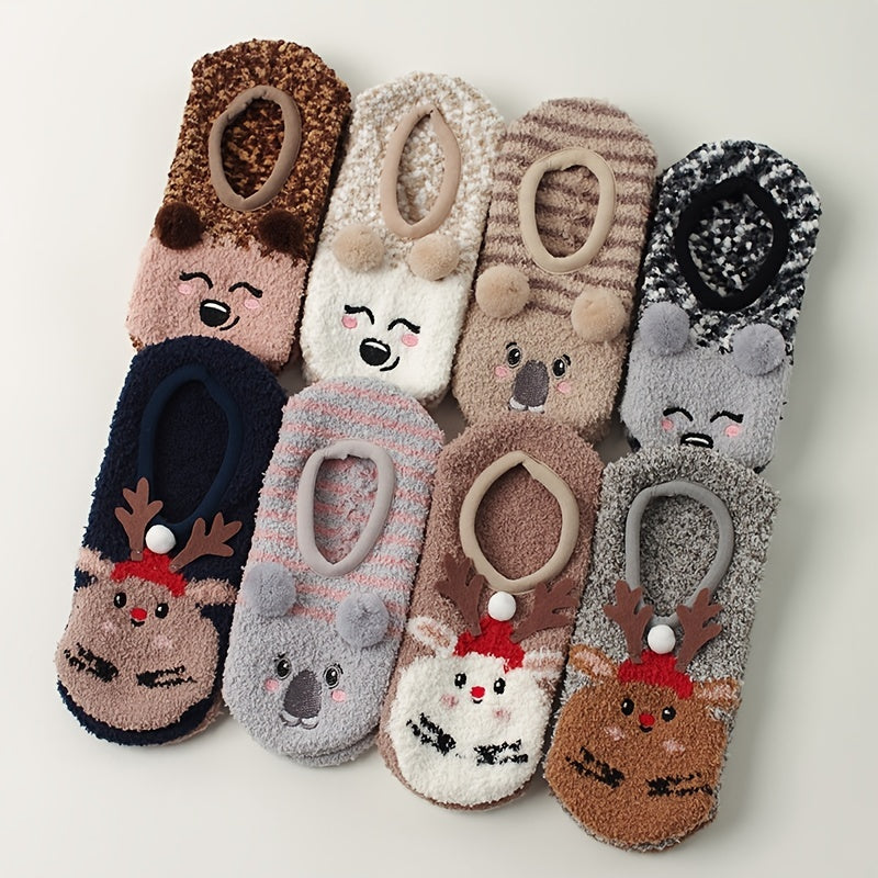 Women's Fuzzy Christmas Slipper Socks