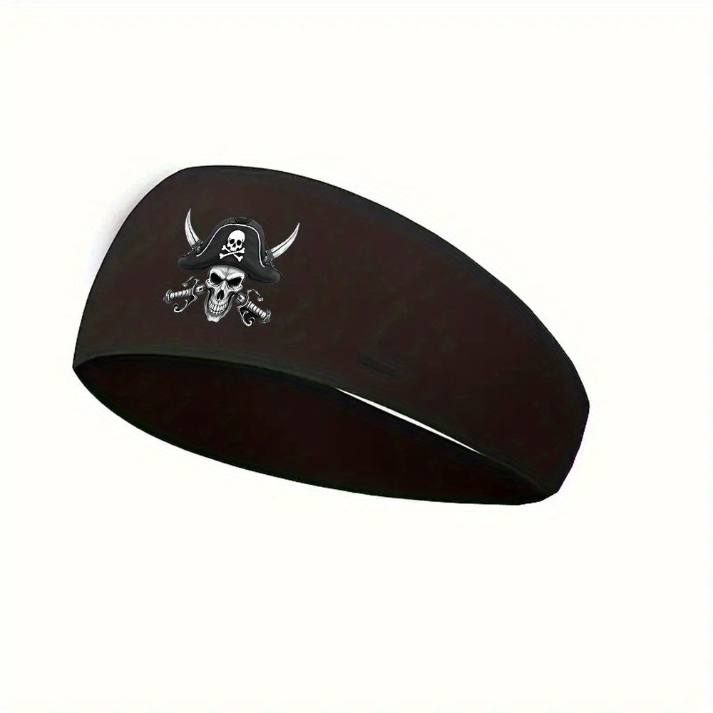 Men's Skull & Crossed Swords Headband Sporty Polyester Spandex Blend