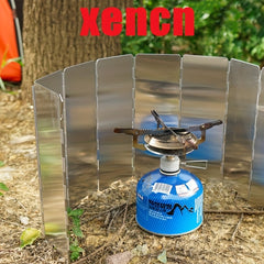 XENCN Camping Stove Windshield Ultralight Foldable Aluminum Alloy 10 Pieces