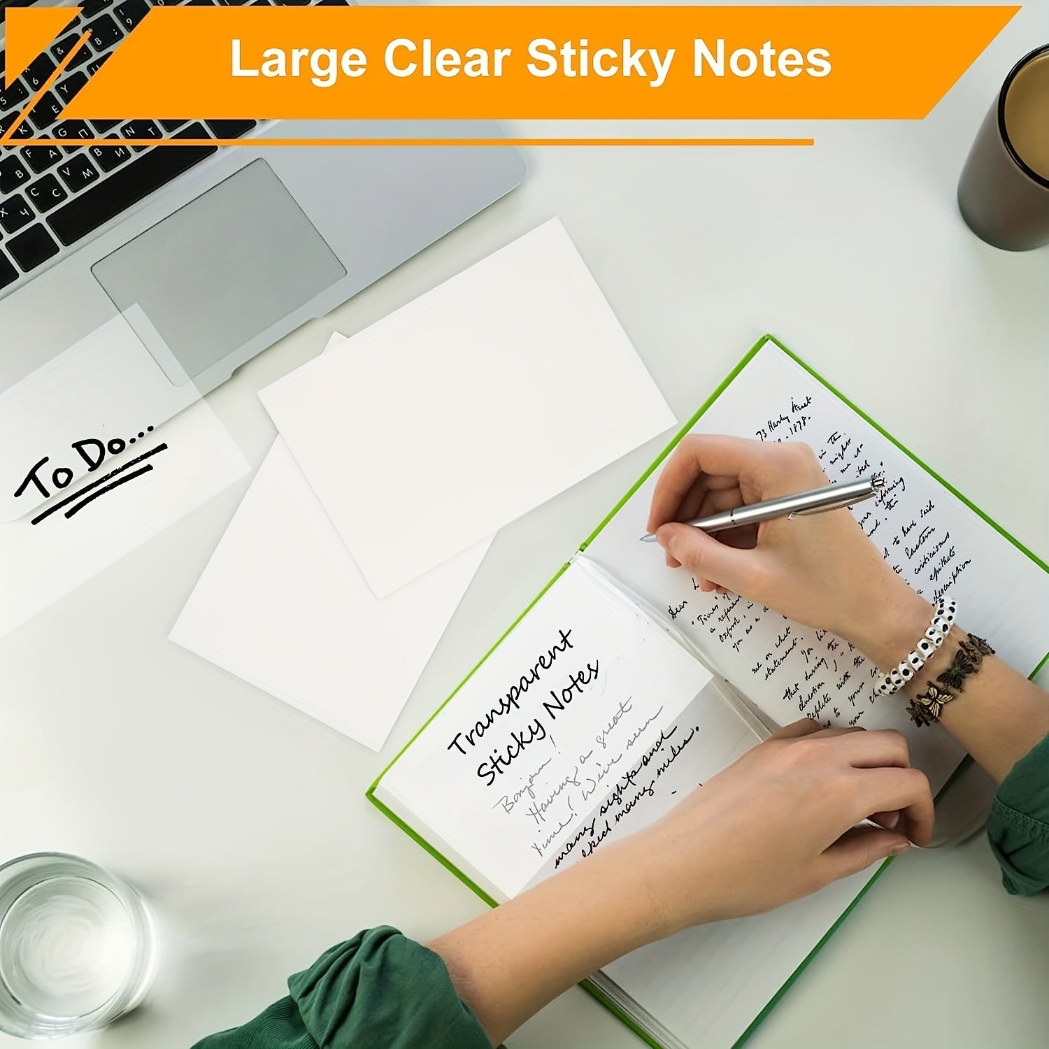 100 Sheets Transparent Liner Notes 7.62x12.7 Waterproof Adhesive Pad