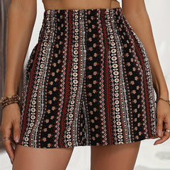 Floral Print High Waist Boho Shorts for Summer