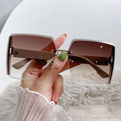 Women Gradient Square Sunglasses Oversized Beach Sunscreen Glasses