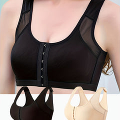 2pcs Front Closure Sports Bra Wirefree Lift Up Activewear