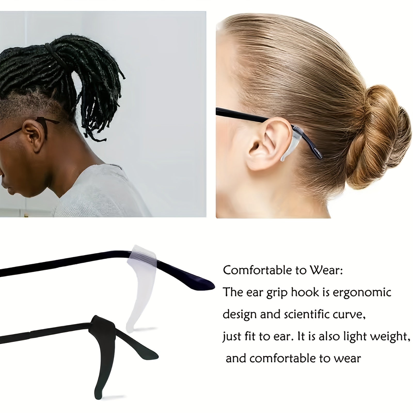 Silicone Eye Glasses Ear Grips Anti Slip & Holders