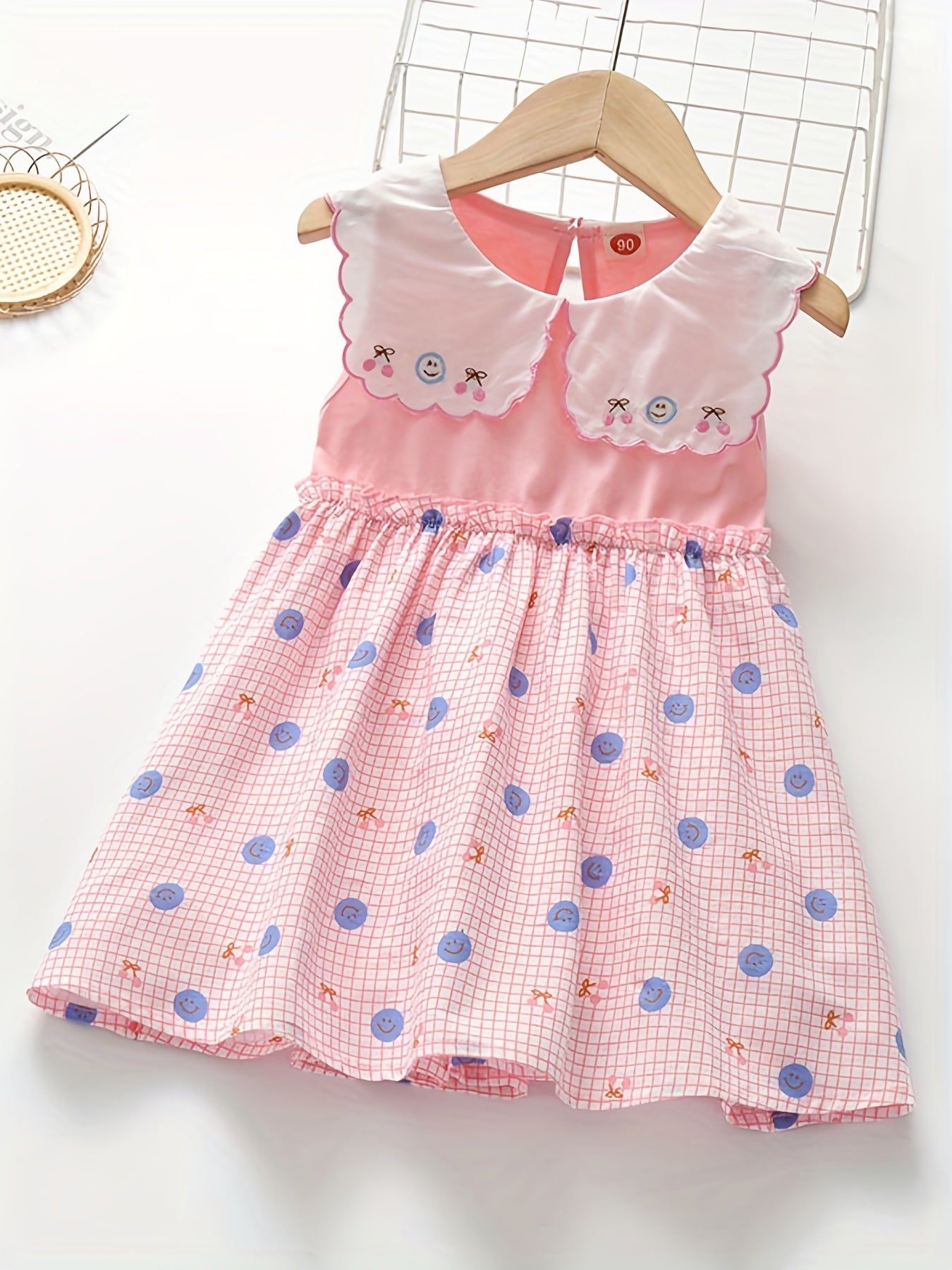 Girls' Polka Dot Sundress Sleeveless Princess Dress