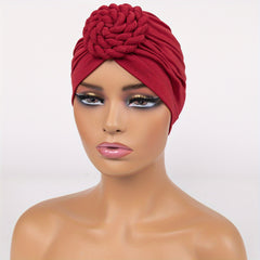 Braided Twist Flower Turban Cap Head Wrap Chemo Hat