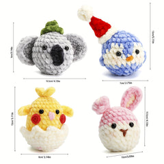 Crochet Kit with Manual - Beginner Yarn Set - DIY Cartoon Doll