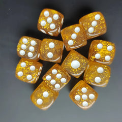 12pcs Set 16mm Transparent Crystal Dice for Party Family Games