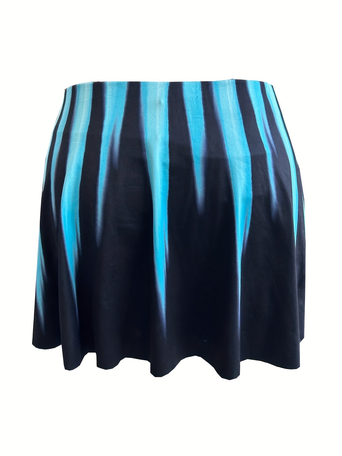 Random Print Plus Size Sports Skort High Rise Stretch Skort With Pockets