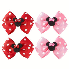 4pc Sequin Bow Hair Clips Set for Holiday Parties