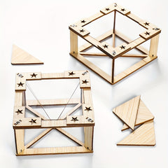 Wooden Puzzle Assembly Toy 3D Holographic Projector DIY Technology