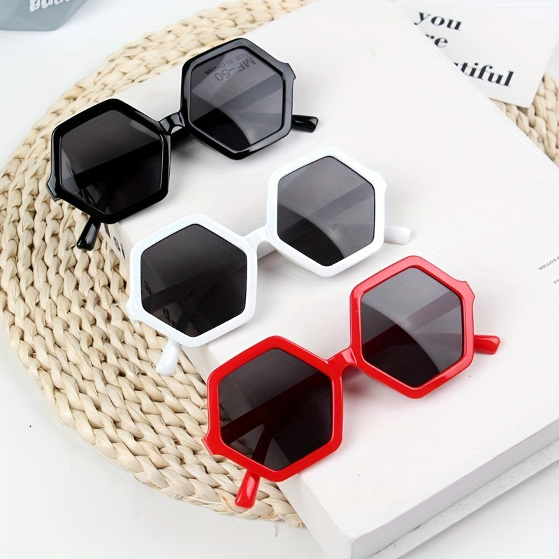 Kids Hexagonal Sunglasses UV Protection Boys Girls Baby Glasses 2-8 Years