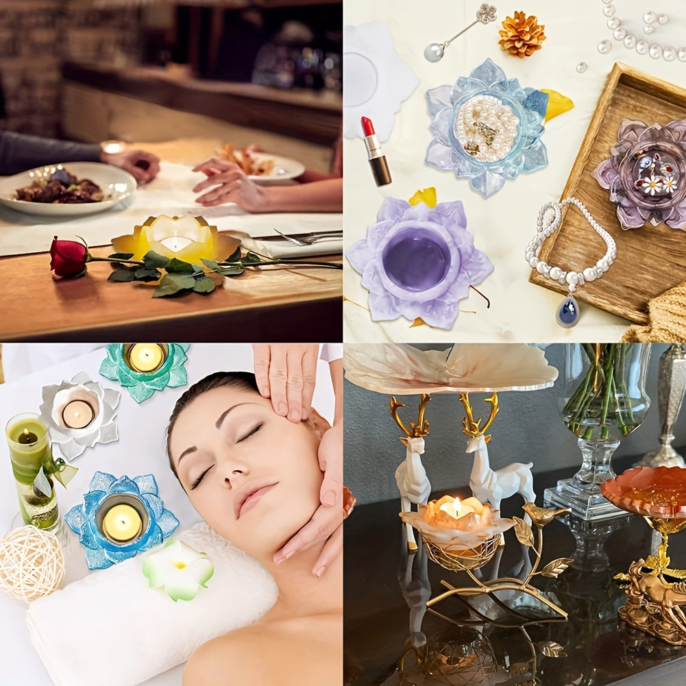 Resin Flower Candlestick Silicone Mold for DIY Jewelry Box Trinket Container