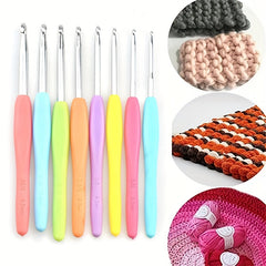 8pcs Crochet Hooks Set Ergonomic Handles Aluminum Hooks 2.5mm-6mm